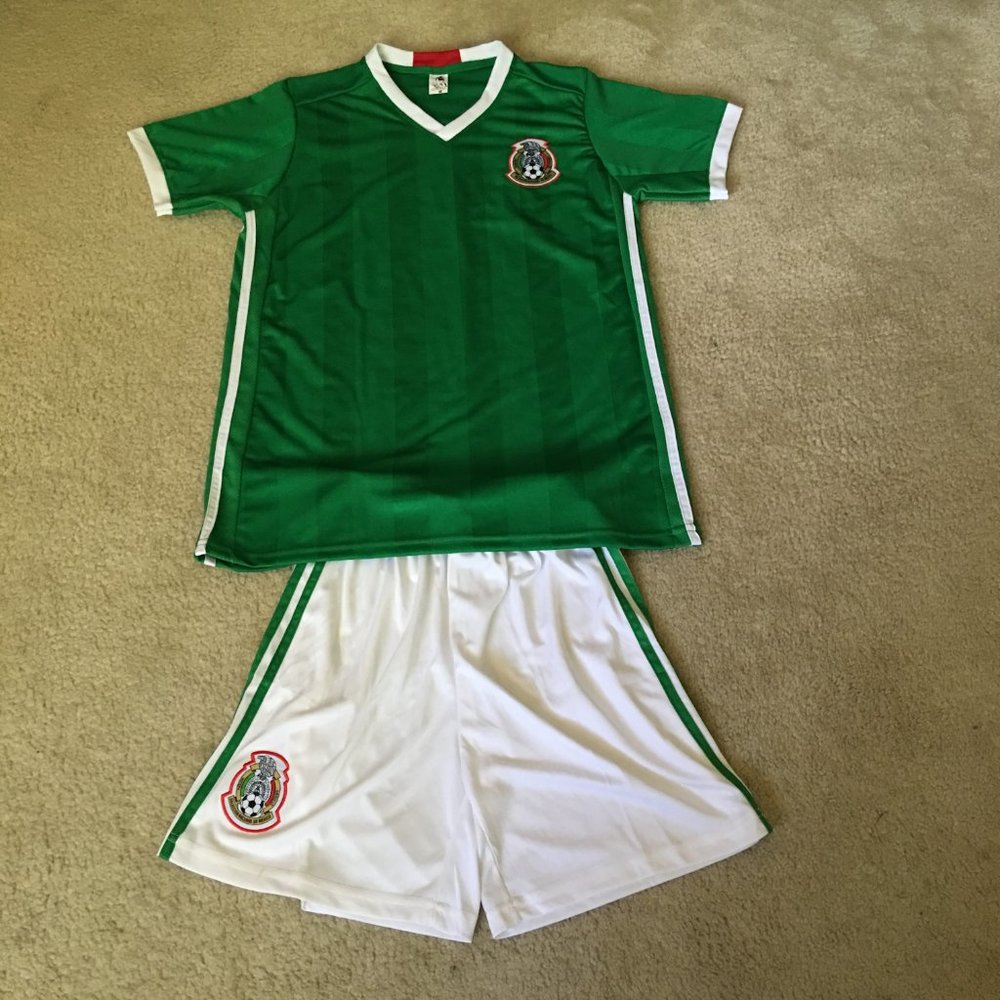 Vintage Mexico Soccer Jersey and Shorts